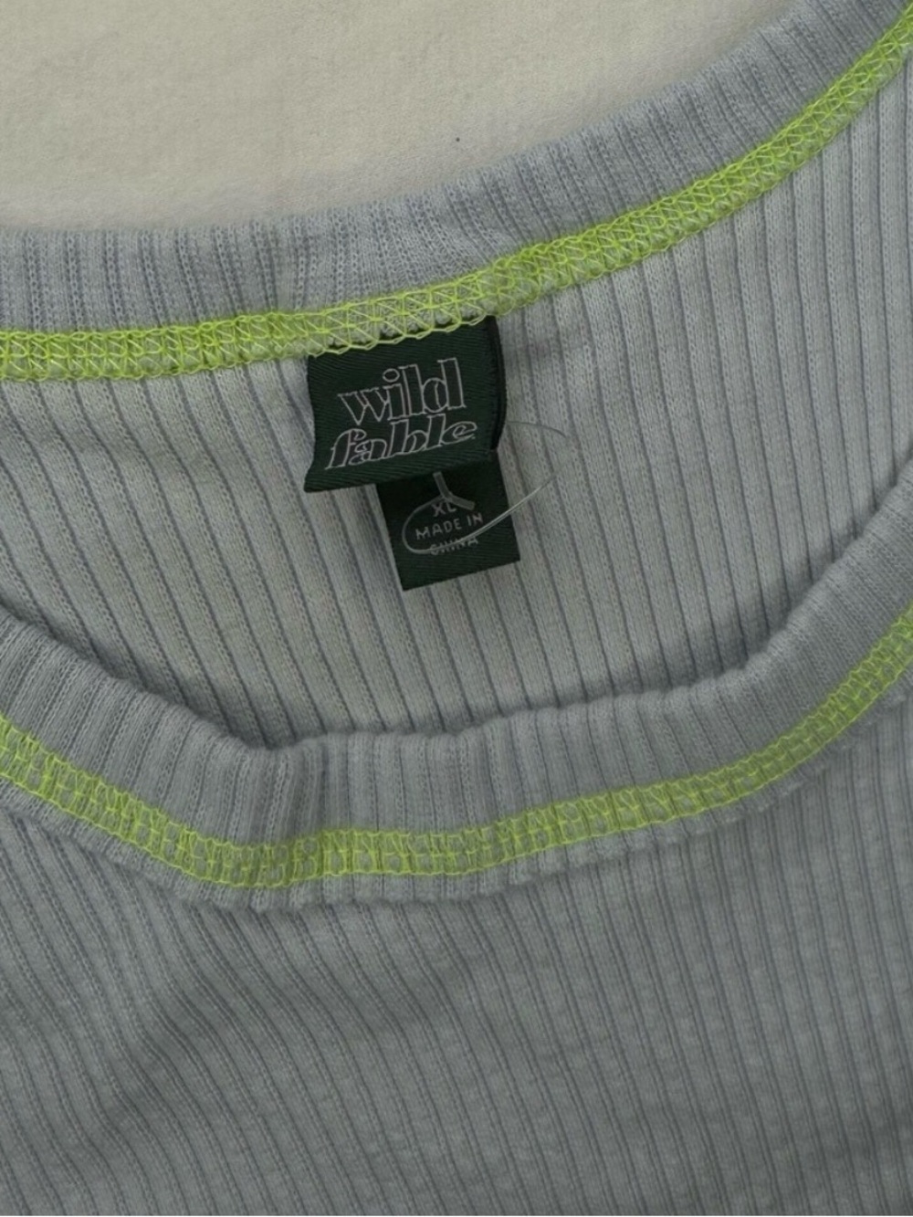 WILD FABLE Shirt Blue with Neon Green Stitching Long Sleeve / XL / Stitch Ribbed - Picture 3 of 7